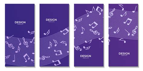 set of banners flowing music background vector illustration 24089739 ...