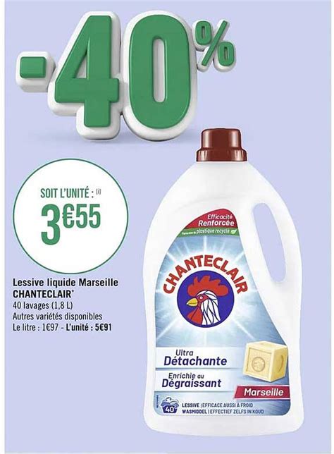 Promo Lessive Liquide Marseille Chanteclair chez Supermarchés