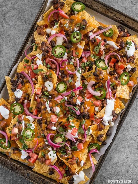 Spicy Baked Black Bean Nachos Bean Nachos Vegetarian Nachos