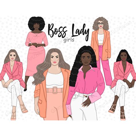 Boss Babe Clipart Bundle Planner Girl Illustration Inspire Uplift