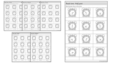 Oclock And Half Past Worksheets Primary Stars Education