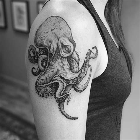 Dotwork Octopus Tattoo By TomTom Tattoos Dotwork Blackwork Octopus