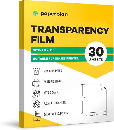 (25 Sheets) Transparency Paper Sheets for Inkjet Printer Film (8.5 x 11
