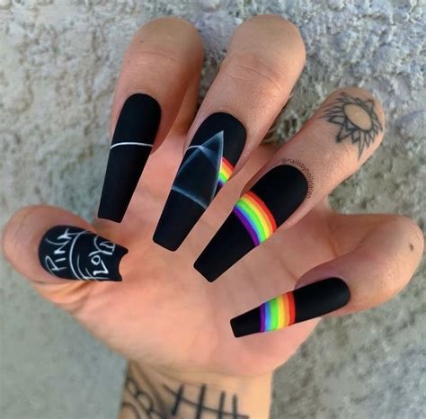 Pin By Carolina On U As Band Nails Pink Floyd Nails Rainbow Nails