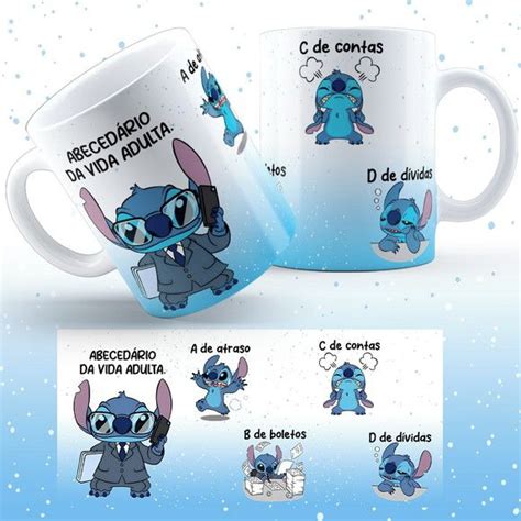 Caneca Personalizada Stitch Abeced Rio Da Vida Adulta Elo Produtos