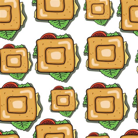 Premium Vector Sandwich Seamless Pattern Vector Illustration