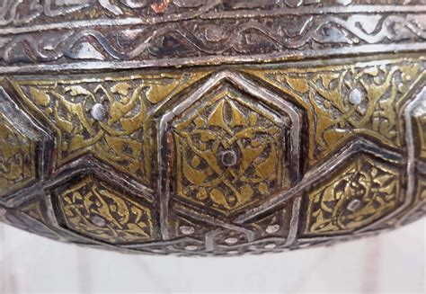 Magnificent Islamic Art Mamluke Silver Inlaid Brass Bowl Syria 19th Century At 1stdibs