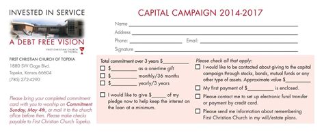 Church Capital Campaign Pledge Card Samples with Free Pledge Card Template – Sample.gelorailmu.com