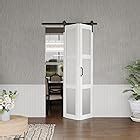 BARNER HOME Closet Doors Reeded Glass Panel Bi Fold Doors Assembly