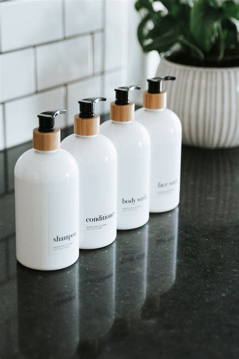 Set Of 4 Shampoo Conditioner Body Wash Bottles Face Wash Etsy