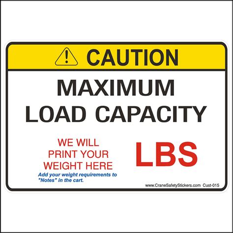 We Print With Your Weight Requirements On This Maximum Load Capacity S