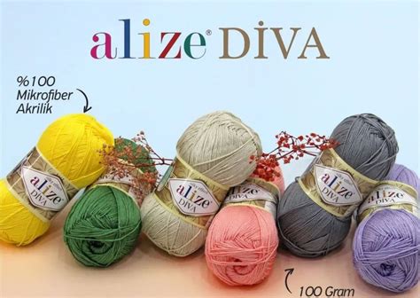 Alize Diva Yarn Knitting Yarn Crochet Yarn Soft Yarn Acrylic Yarn