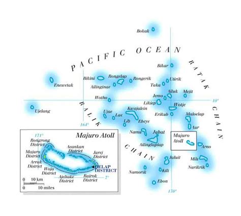 Physical Map Of Marshall Islands Marshall Islands Physical Map