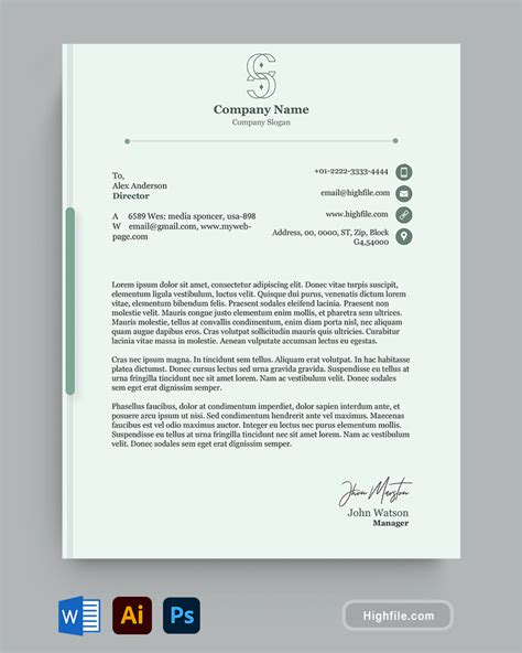 Free Executive Letterhead Template Highfile