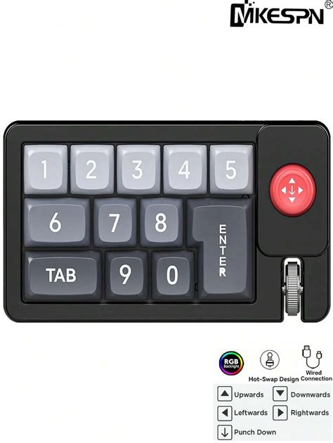 Portable Joystick Mechanical Wired Keyboard Full Hot Swappable Keys RGB Backlight USB C Wired