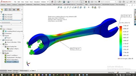 Wrench FEA Analysis In Solidworks 2021 YouTube