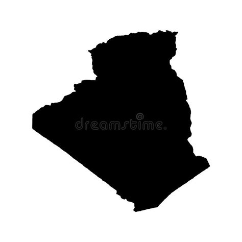 Vector Map Algeria Isolated Vector Illustration Black On White