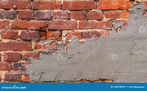 Plastering Cement At Wall For Renovation House Plasterer Smoothing