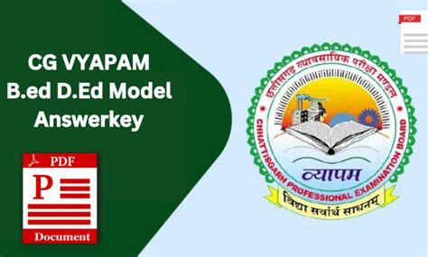 CG Vyapam Pre Bed Deled Model Answer 2023 CG COLLEGE INFO