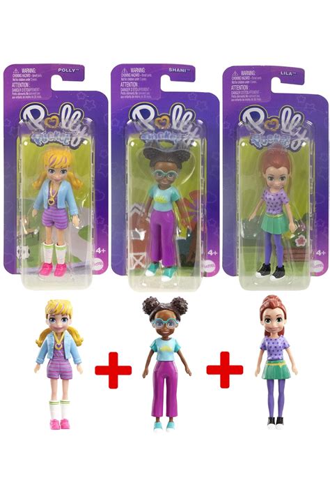 Polly Pocket 3lü Set Lila Shani Ve Polly Pocket Ana Karakterler Seti