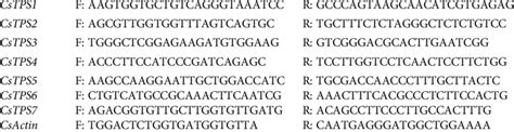 Primer Sequence For Qrt Pcr Gene Name Primer Sequence 5′ To 3