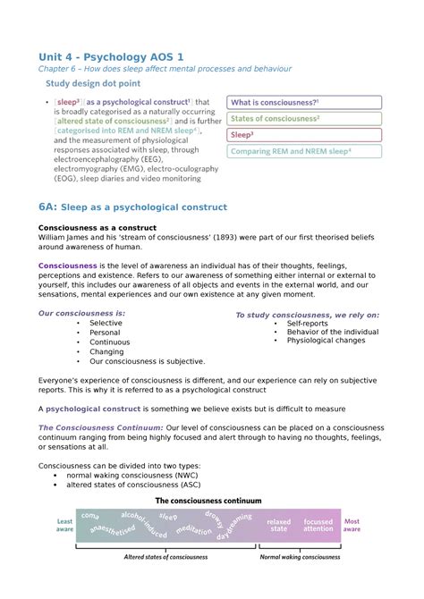 Unit 4 AOS 1 Psychology Notes Unit 4 Psychology AOS 1 Chapter 6