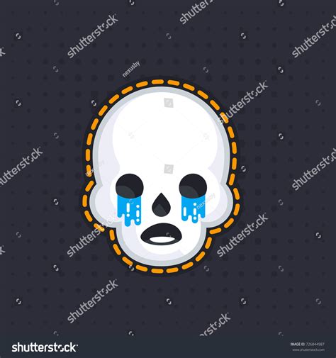 Crying Skull Vector Sticker Stock Vector Royalty Free 726844987