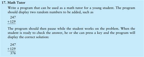 Solved 17 Math Tutor Write A Program That Can Be Used As A