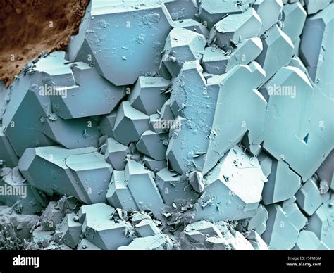 Quartz Crystals Coloured Scanning Electron Micrograph Sem This