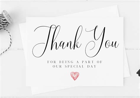 Special Day Wedding Card Thank You For Being A Part Of Our Etsy UK