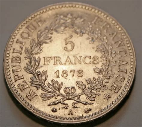 COLLECTION DE MONNAIES françaises 5 Francs 1876 A VZ Silber EUR 45 00