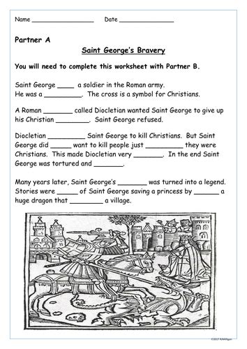 St George's Day - Set of Differentiated Worksheet activities linked to ...