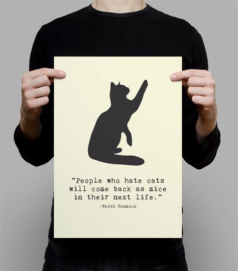 CAT QUOTE Poster Cat Poster Cat Wall Art Yellow Giclee Print Black Cat Print Kitten Art Ikea ...