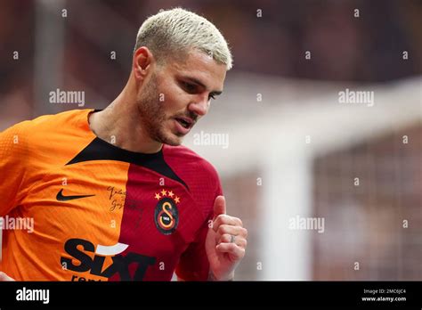 ISTANBUL, TURKEY - JANUARY 21: Mauro Icardi of Galatasaray SK during ...