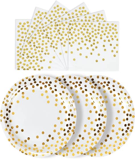 Amazon Nervure 100 Pieces Gold Plastic Plates 10 25inch Gold