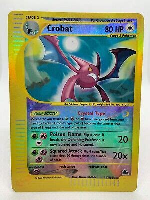 Crobat Skyridge Reverse Holo Secret Rare Pokemon Ebay