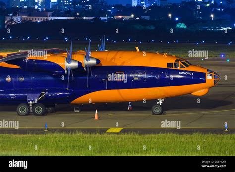 Cavok Air Antonov Parked At Night Cargo Airplane Antonov An An