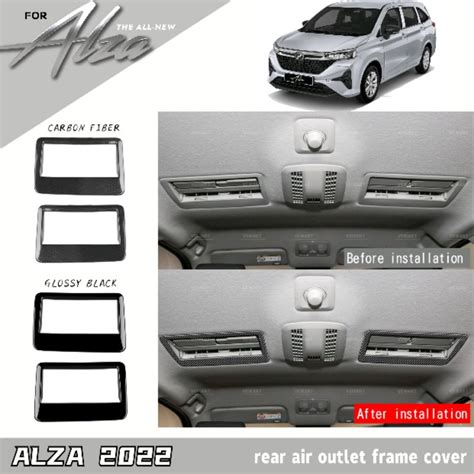 Vemart Perodua Alza New 2022 Carbon Fiber Rear Air Outlet Frame Cover