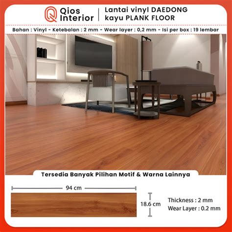 Jual Lantai Vinyl DAEDONG Kayu PLANK FLOOR VINYL DAEDONG 2mm Tanpa