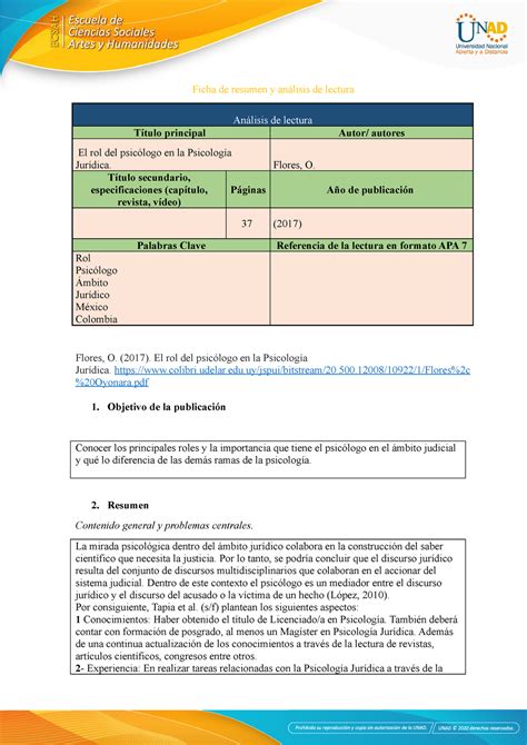 Anexo Ficha De Resumen Y An Lisis De Lectura Ficha De Resumen Y