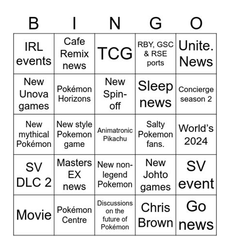 Pokémon Presents 270224 Bingo Card