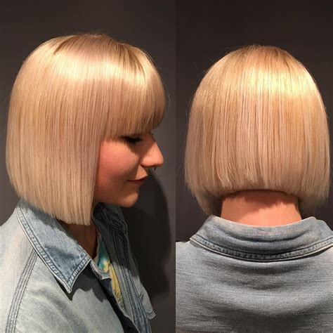 Blunt Platinum Bob With Blunt Bangs The Latest Hairstyles For Men And