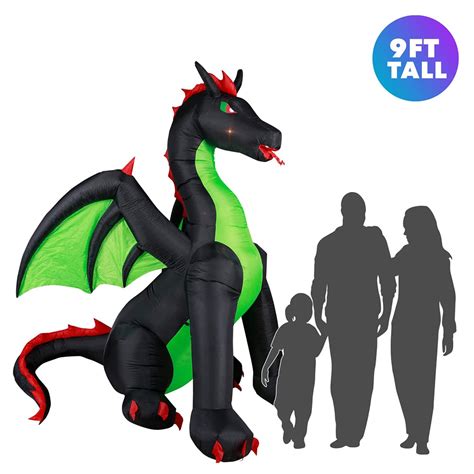 Holidayana Halloween Inflatables Large Ft Shadow Dragon For Yard