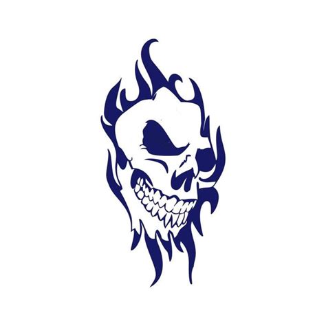 Skull Flames Decal Car Bonnet Side Sticker Decal Wall Art Decal Vinyl Graphic Window Door Body