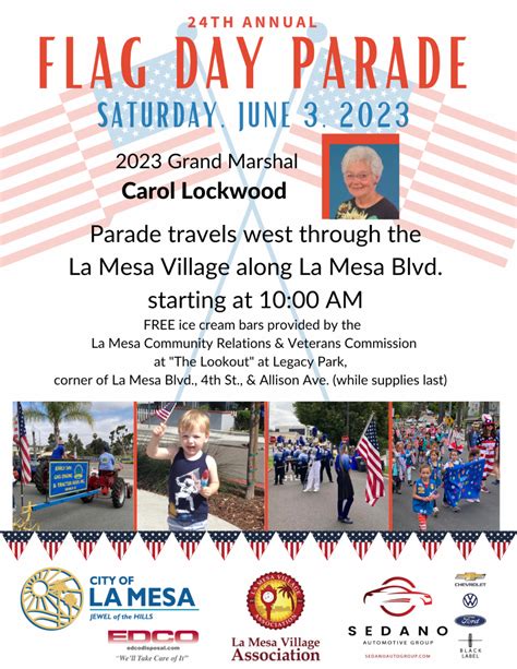 Flag Day Parade La Mesa 2024 Junia Margery