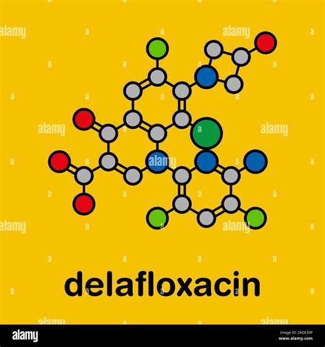 Delafloxacin Antibiotic Drug Molecule Fluoroquinolone Class Stylized