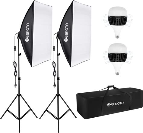 Geekoto Softbox Set Fotostudio X Cm Dauerlicht Studioleuchte Set