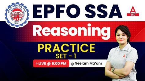 EPFO SSA Classes 2023 EPFO SSA Reasoning Class Practice Set 1 By