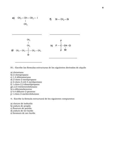 Guia De Ejercicios De Nomenclatura En Quimica Organica 2 PDF