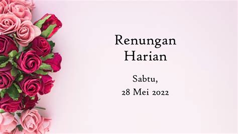 Renungan Harian Hari Ini Mei Bacaan Injil